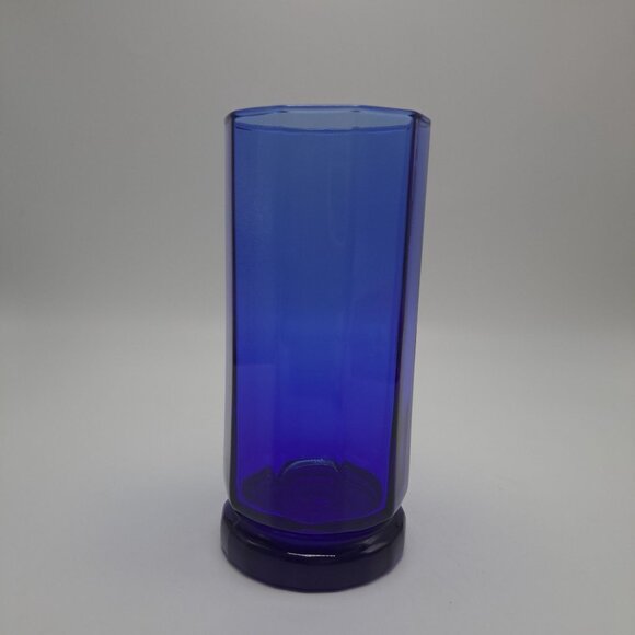 Anchor Hocking Essex Cobalt Blue Iced Tea Glass Vintage Tumbler - Picture 4 of 13